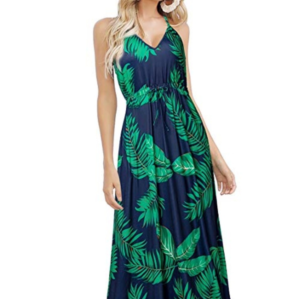 Palm Leaf Maxi Dress
